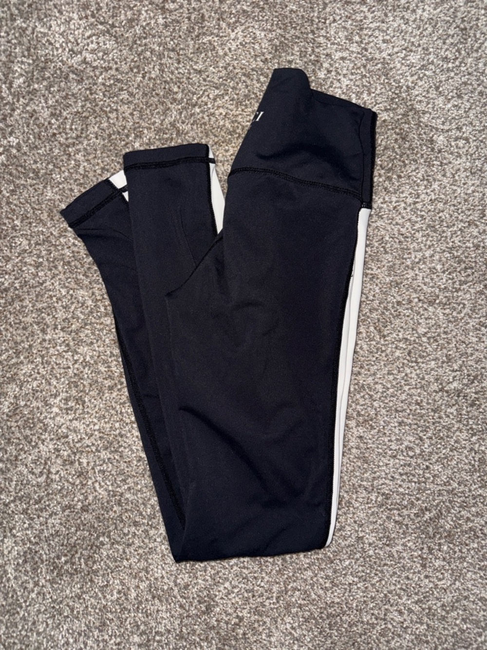 Vici Black Leggings with White Side Stripe